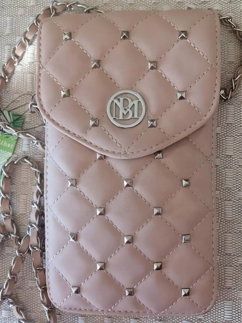 Badgley Mischka Dusty Pink Quilted Phone Crossbody NWT